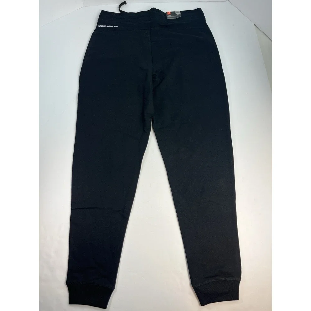 Under Armour Men's Jogger Pants Black Large Athletic Cotton Fleece Logo ColdGear